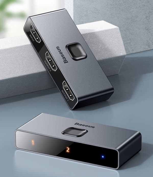 Baseus dubbelriktad HDMI-splitter/switch/ 2x HDMI 4K / 30 Hz/ gr
