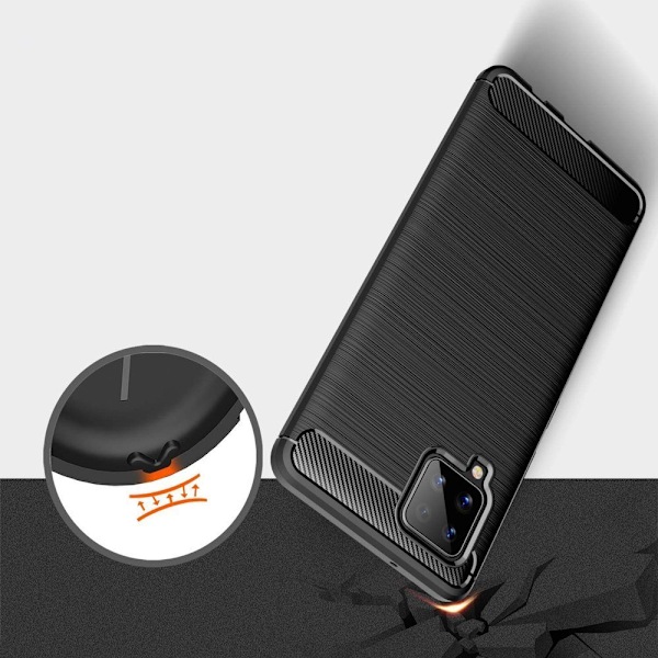 Flexibelt Blått Carbon Skyddsfodral för Samsung Galaxy A42 5G
