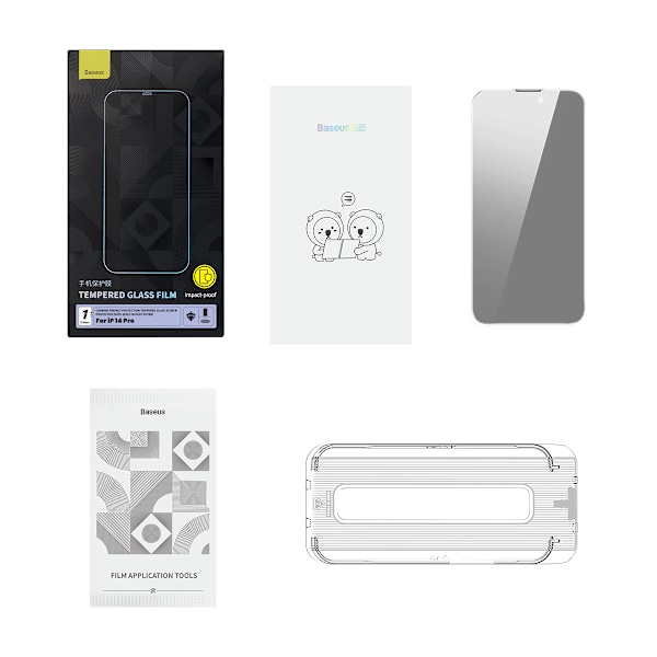 Baseus Integritet Härdat Glas för iPhone 14 Pro - Fulltäckande S