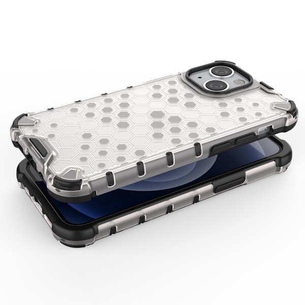 Skyddande Honeycomb-fodral med gelram för iPhone 13 mini - Svart