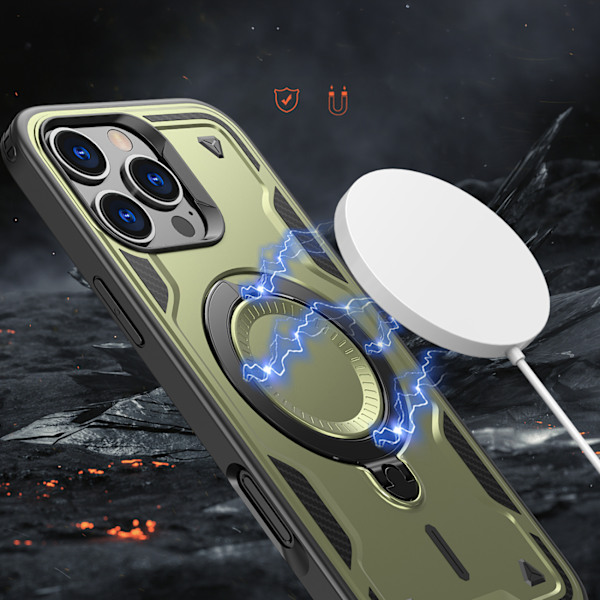 Hybrid Armor Skal med MagSafe för iPhone 16 Pro Max - Grön