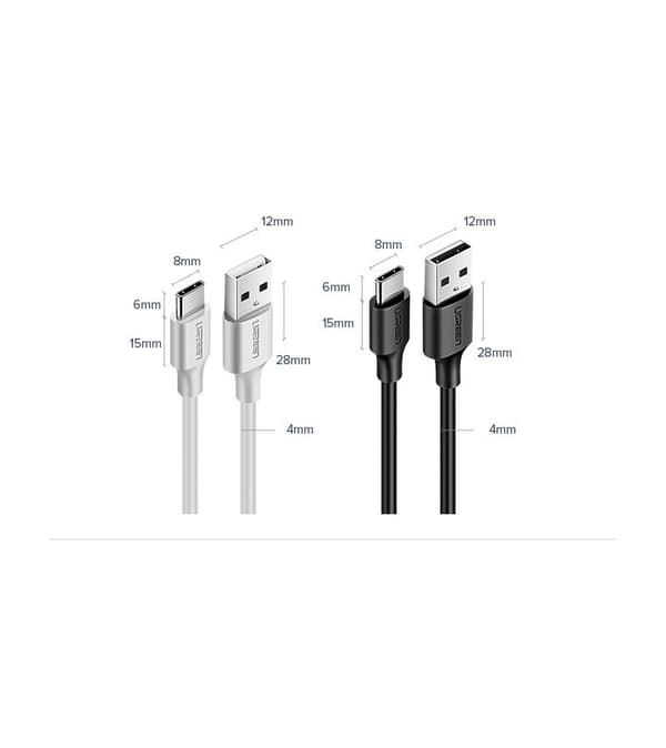 Ugreen US287 60118 USB-A / USB-C Kabel/ 3A/ 2m/ Svart