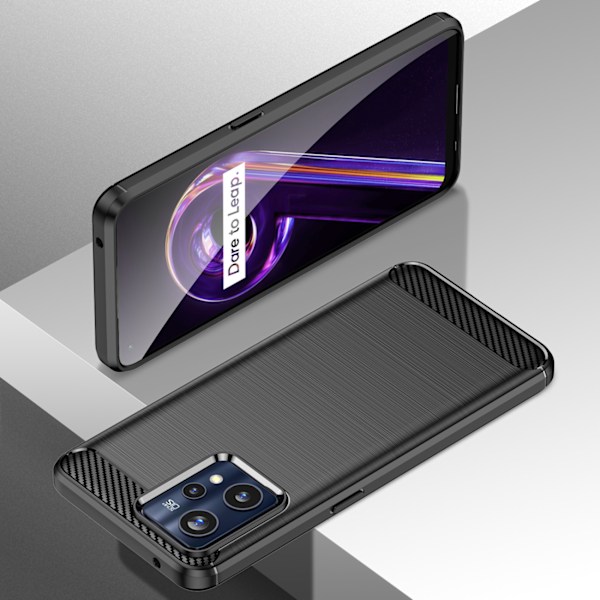 Flexibelt Kolfiberfodral för Realme 9 Pro/9 Pro Plus – Svart