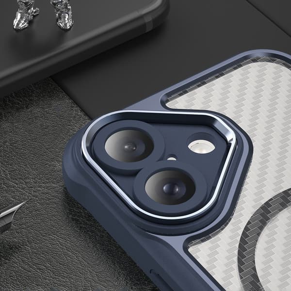 Ledande Serie Silikonskal med MagSafe för iPhone 16 Plus - Blå