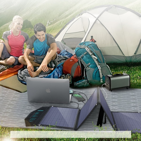 Choetech SC007 Solcellsladdare 80W Vikbar/ DC/USB-C/2xUSB-A/ PD/