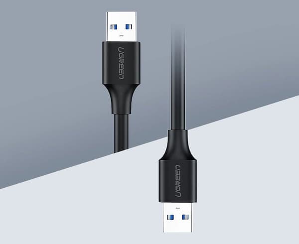 Ugreen USB 2.0-kabel/ hane till hane/ 1 m/ svart (US128 10309)
