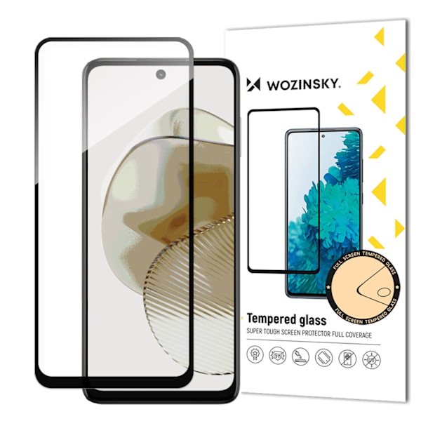 Wozinsky Full Glue härdat glas med ram för Motorola G73 - Svart