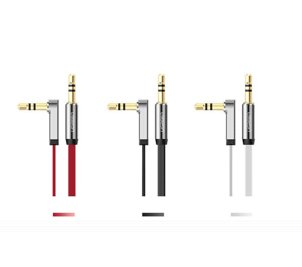 Ugreen Platt Ljudkabel AUX 3/5 mm Mini Jack 2m Silver (10599)