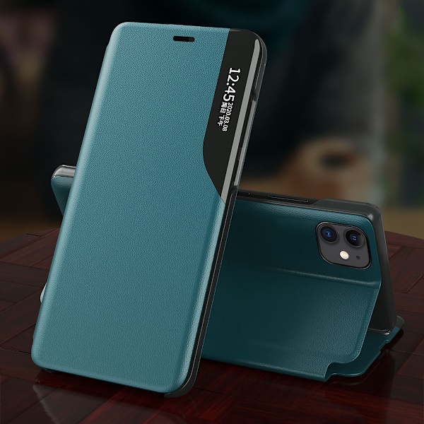 Fodral i Läder för iPhone 13 med Stativfunktion/ Eleganta Kåpa i