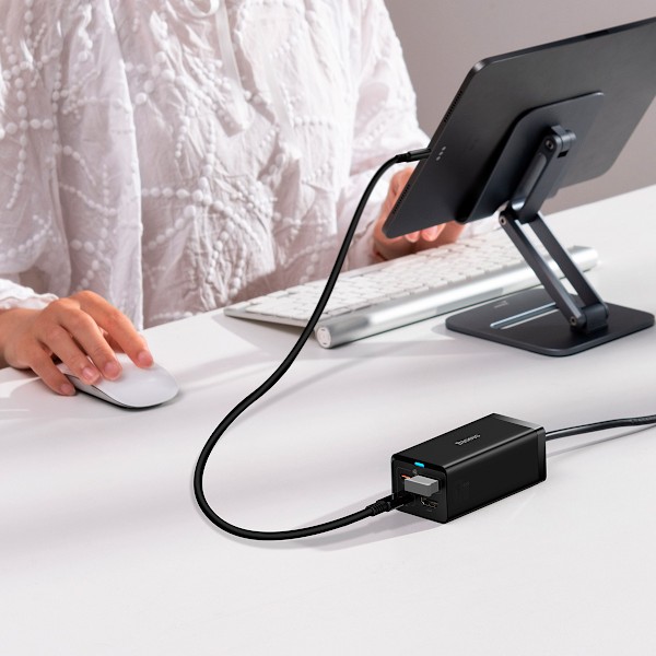 Baseus GaN5 Strömadapter CCGP110201 med HDMI & 2x USB-C/USB-A/ H