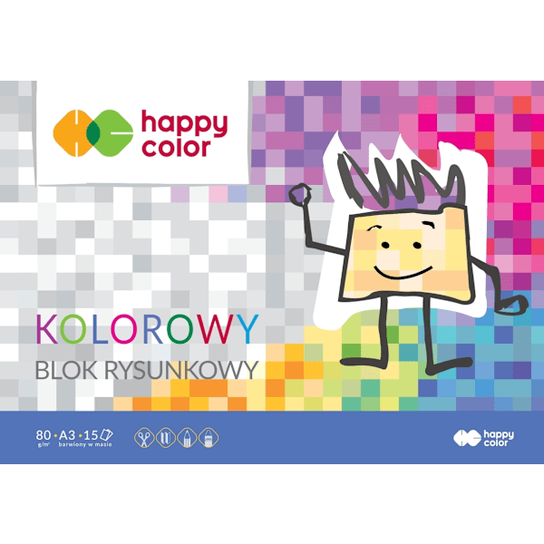 Happy Color Ritblock/ Färgad/ A3/ 15 Ark
