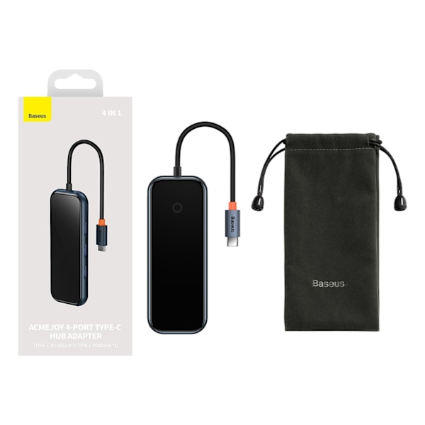 Baseus AcmeJoy Hub 4-portars (USB-C till USB-C PD&Data/3x USB3.0