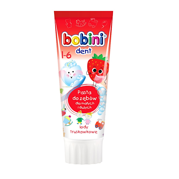 Bobini Barn Tandkräm Jordgubbssmak 1-6 år/ 75 ml