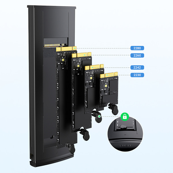 Ugreen CM578 M.2 NVMe-fodral 10Gbps svart inkl. USB-C/USB-A & US