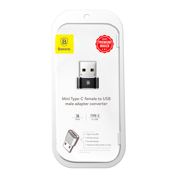 Baseus Mini Adapter USB-C till USB-A - Svart