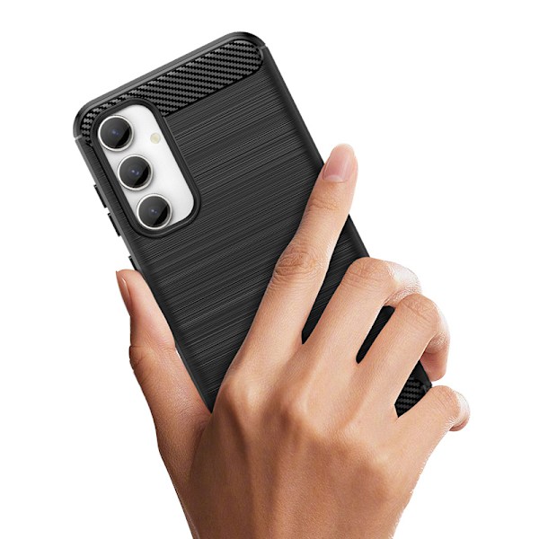 Flexibelt Karbonmönstrat Skal för Samsung Galaxy S23 FE – Svart