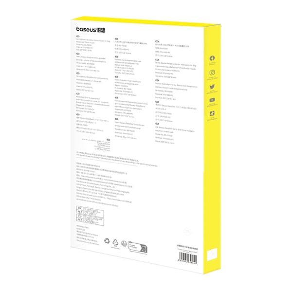 Baseus DeepDive Vattentätt IPX8-fodral med 4 lager tätning - Sva