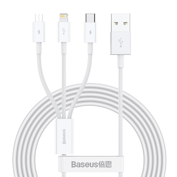 Baseus Superior 3-i-1 USB-kabel - Lightning / USB Typ C / Mikro