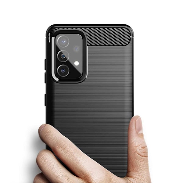 Samsung Galaxy A72 4G Skyddsskal i Elastisk Kolsvart Design