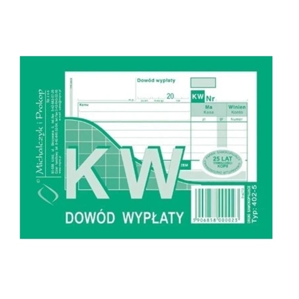 KW Betalningsbevis A6/ 80 ark