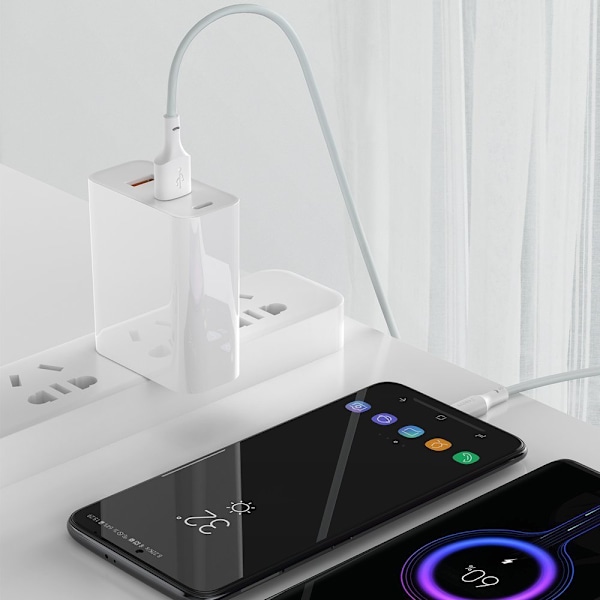 Baseus 2x USB till USB Typ C Kabel för Snabbladdning/ Power Deli