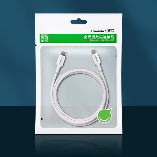Ugreen US264 60518 USB-C/USB-C PD QC AFC Kabel 1m - Vit