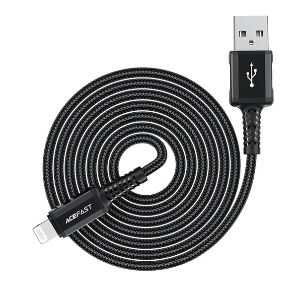 Acefast MFI Certifierad USB till Lightning Kabel 1/8m/ 2/4A Svar