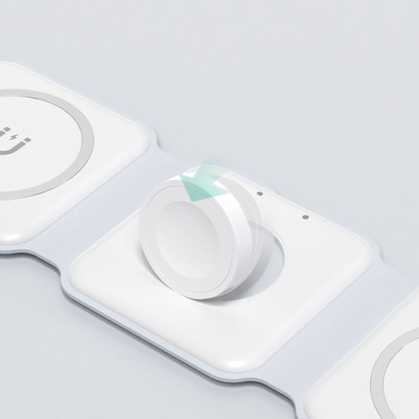 Trådlös Laddare 3-i-1 Dudao A11N 15W Vit med USB-C Kabel