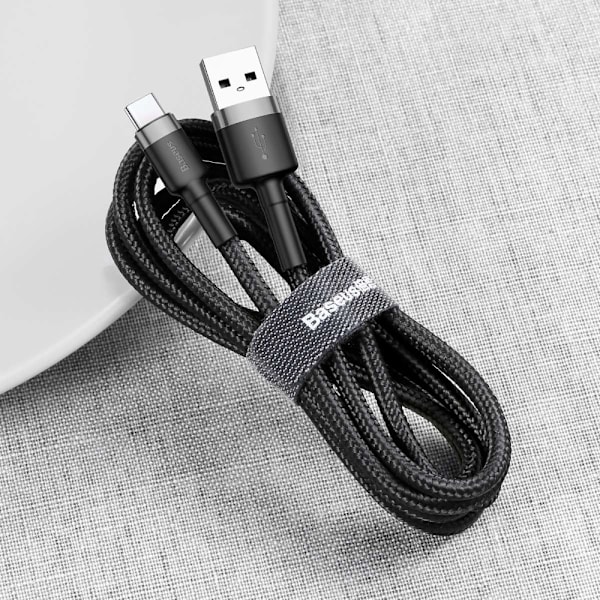 Baseus Cafule slitstark nylonkabel USB till USB-C QC3.0 2A 2M sv