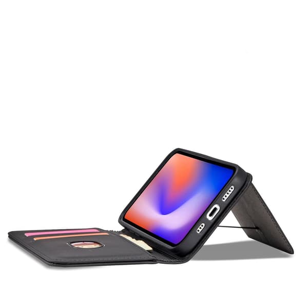 Magnetiskt Kortfodral för iPhone 12 Pro - Svart Korthållare/ Plå