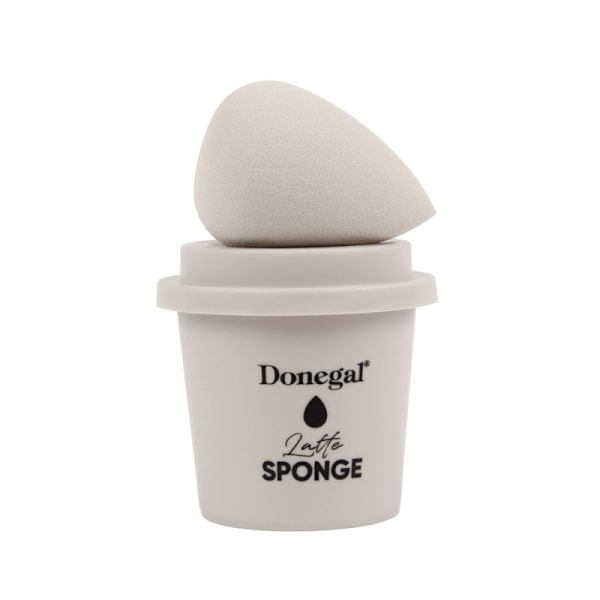Donegal Morgon Kaffe Sminksvamp med Etui - Latte Sponge 4350