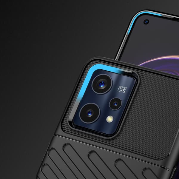 Flexibelt Stöttåligt Skal för Realme 9 Pro Plus - Svart