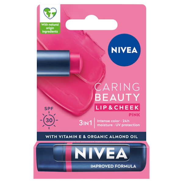 Nivea Vårdande Läppbalsam 3-i-1 Pink/ 4.8 g