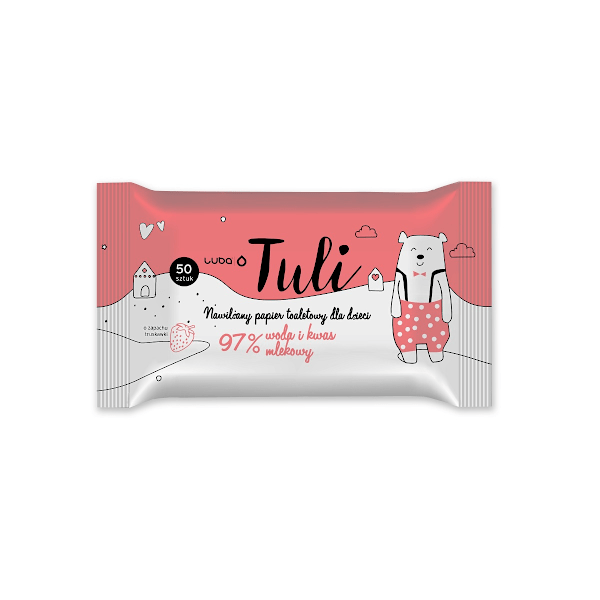 Luba Tuli Barn Toalettpapper - Fuktad med Jordgubbsdoft/ 50 st.