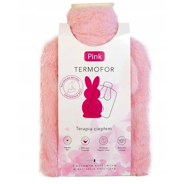 Rosa Värmdyna 2 liter - Kaninformad med Överdrag/ 1 st