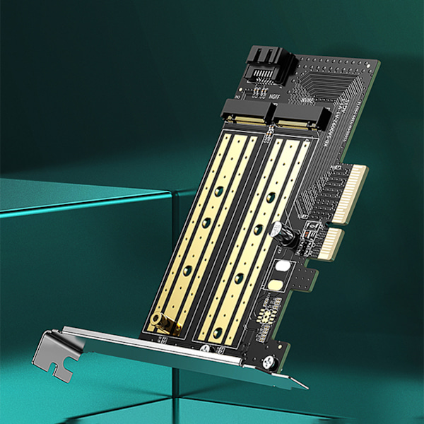 Ugreen PCIe 3.0 x4 M.2 SSD Adapter för M-Key/B-Key Svart (CM302)