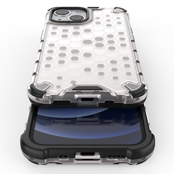 Skyddande Honeycomb-fodral med gelram för iPhone 13 mini - Svart