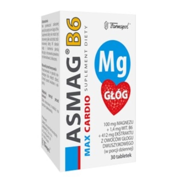 Asmag B6 Max Cardio/ 30 tabletter - Hälso- och Välbefinnande Und