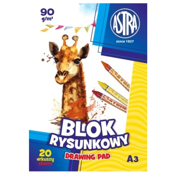 Ritblock 90g/m2 A3/ 20 ark A3 Ritpapper - Skapande konstnärsmate