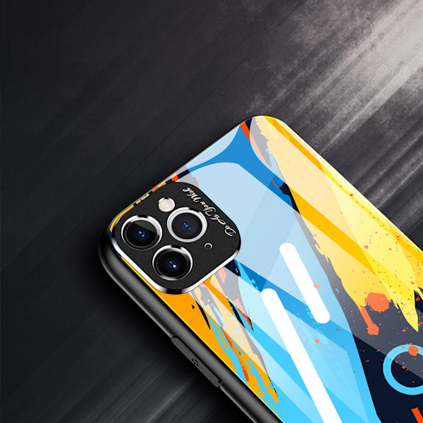 Färgade Glasfodral med Härdat Glas och Kameraskydd för iPhone 11