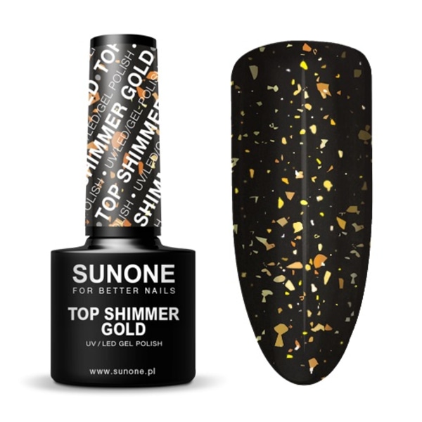 Sunone Topp Shimmer Guld Hybridlack/ 5g