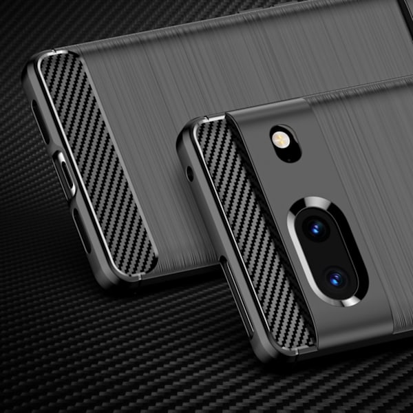 Elastiskt Svart Kolfiberfodral För Google Pixel 7
