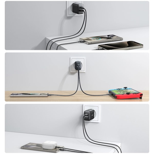 Joyroom JR-TCF13 Väggladdare USB-C/USB-A 25W SFC/PPS/PD - Svart