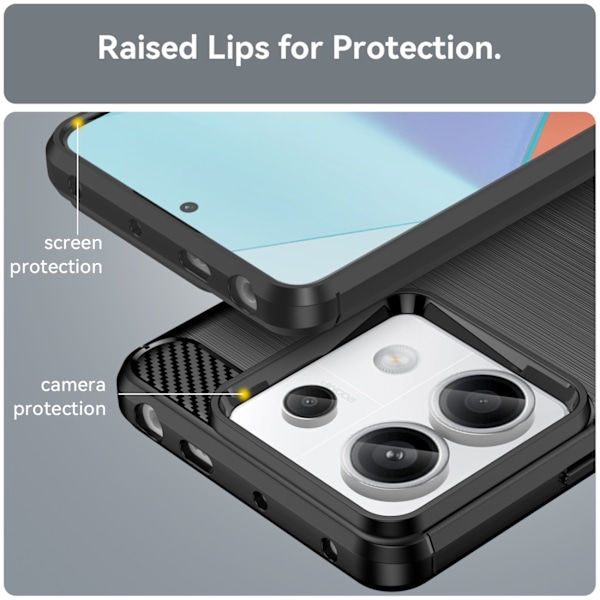 Karbonfodral för Xiaomi Redmi Note 13 Pro+ - Svart