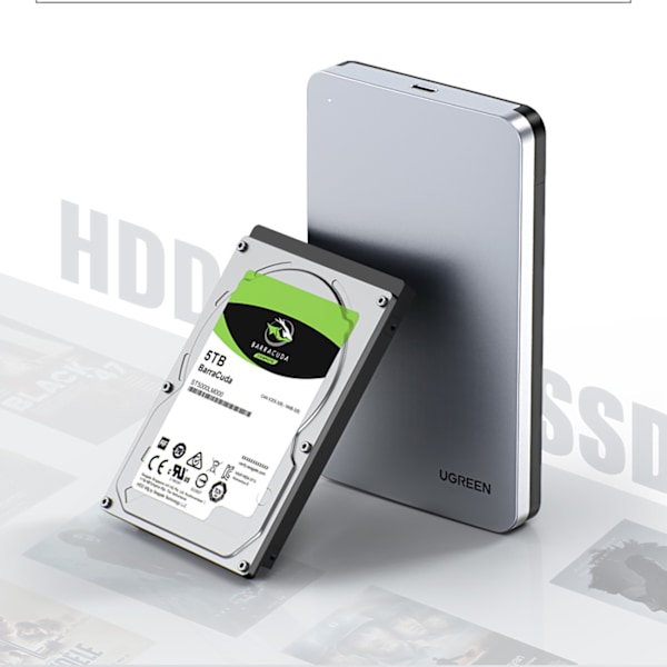 Kapslingsdosa Ugreen CM300 70499 för 2/5'' SATA 3.0 hårddisk 6Gb