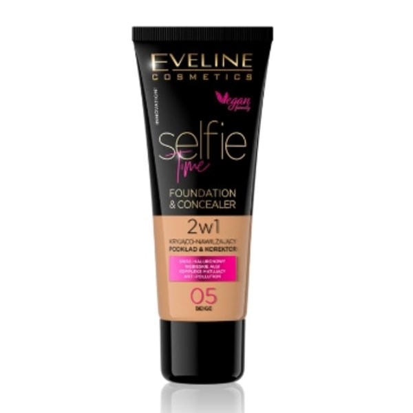 Eveline Selfie Time Foundation-Concealer 2i1 05 Beige 30 ml