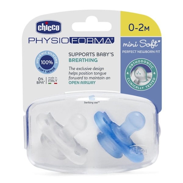 Chicco PhysioForma Napp 0-2 mån pojke/ 2-pack