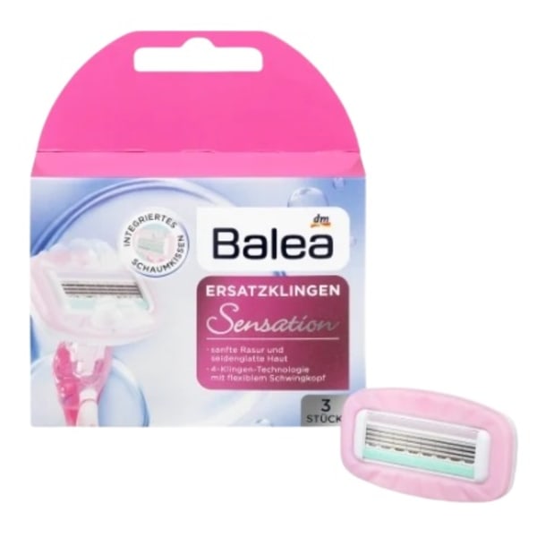 Balea Sensation Utbytbara Blad/ 3-pack - Högkvalitativa Rakblad