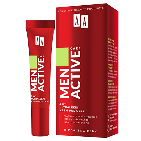 AA Men Aktivvård/ Ultralätt ögonkräm 3i1/ 15 ml