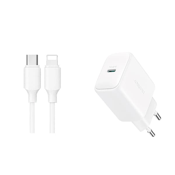 Joyroom JR-TCF20 Väggladdare USB-C PD 20W Vit + USB-C / Lightnin